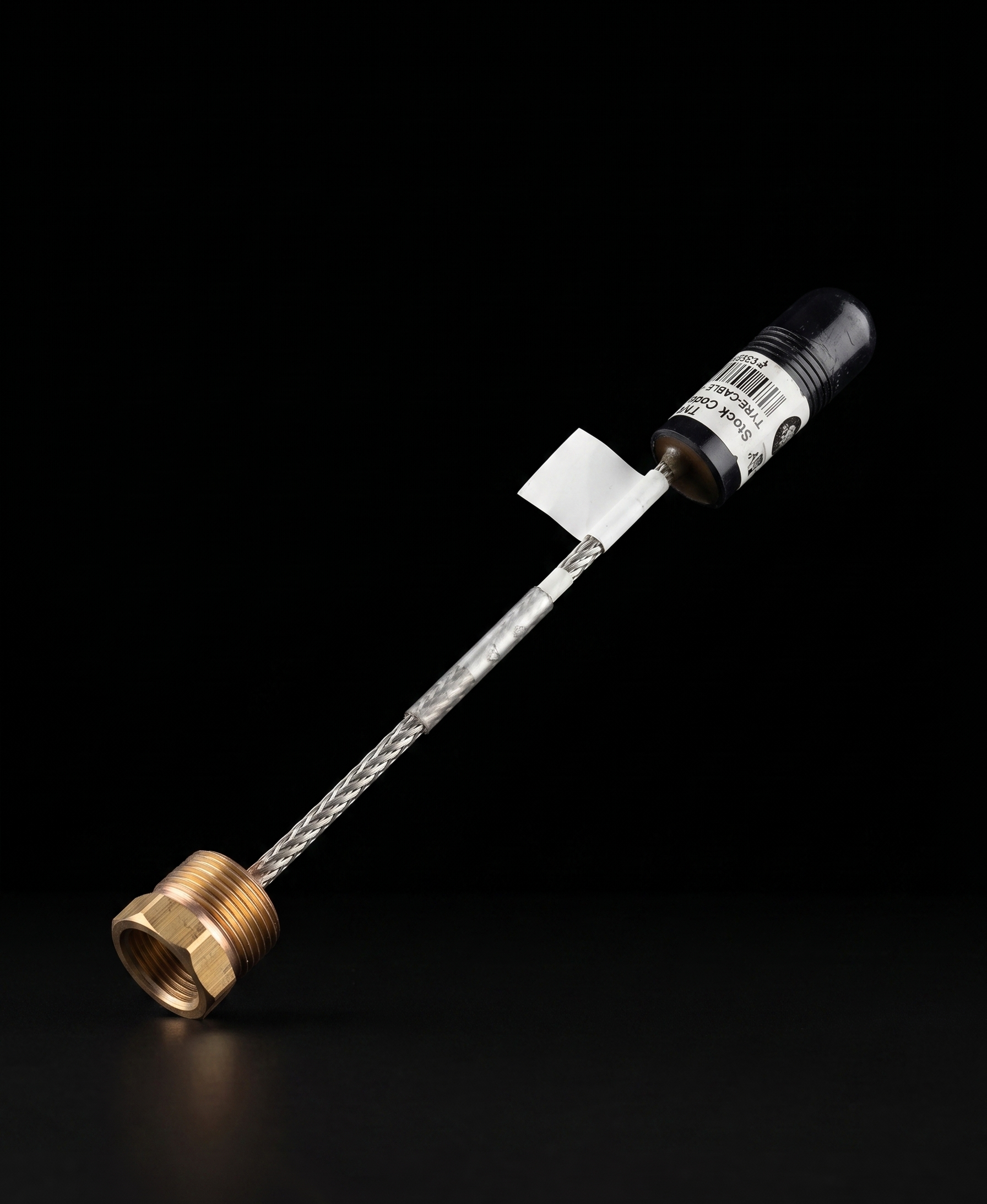 TyreCOP PRO+ Rim Mounted Sensor — brass NPT base with steel-braided probe